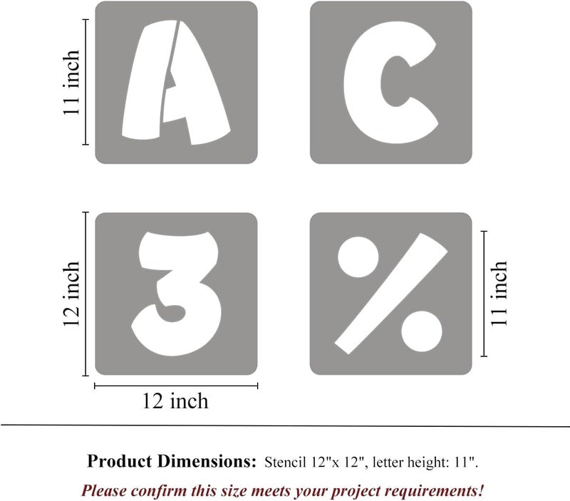 REOLAN 11 Inch Letter Stencils for Painting - 42 Pack Alphabet Letter and Number Stencil Templates with Signs for Painting, Reusable Letters and Numbers Stencils for Chalkboard Wood Signs & Wall Art - Image 2